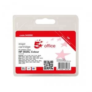 5 Star Office HP 302XL Tri Colour Ink Cartridge