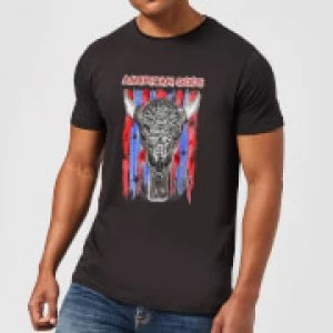 American Gods Skull Flag Mens T-Shirt - Black - XL