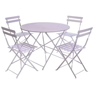 Charles Bentley 5 Piece Round Folding Dining Set - Lilac