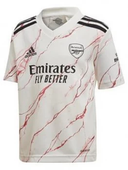 Adidas Arsenal Junior 20/21 Away Shirt, White/Red, Size 9-10 Years