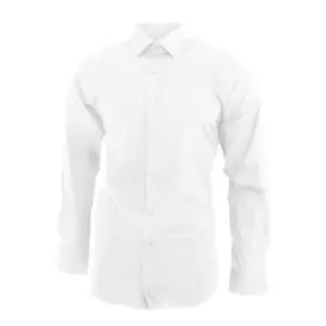 Brook Taverner Mens Pisa Long Sleeve Slim Fit Shirt (16) (White)