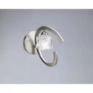 Ice wall light with switch 1 bulb G9 ECO, satin nickel