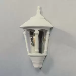 Konstsmide Virgo Outdoor Classic Lantern Flush Wall Light - Matt White, IP23