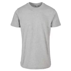 Build Your Brand Mens Basic Round Neck T-Shirt (L) (Heather Grey)