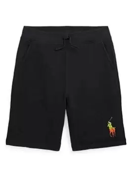 Boys, Ralph Lauren Ombre Big Pony Fleece Shorts - Black, Size 16 Years=Xl