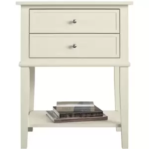 Franklin Accent Table with 2 Drawers White By Dorel