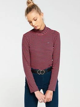 Tommy Jeans High Neck Long Sleeve Top - Multi