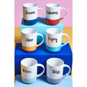 Set of 6 Slogan Mugs