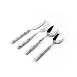 16 Piece Marble Effect Stainless Steel Cutlery Set