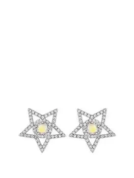 Jon Richard Rhodium Plated Aurora Borealis Star Stud Earrings