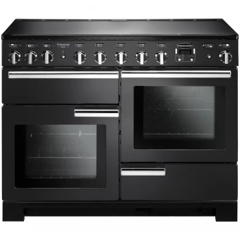 Rangemaster PDL110EICBC Professional Deluxe 110cm Induction Range Cooker - Charcoal Black And Chrome Trim