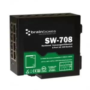 Brainboxes Sw-708 Ethernet Switch, Rj45X8, 10/100Mbps