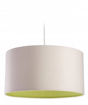1 Light Round Ceiling Pendant Cream, Green Inside, E27