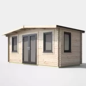 Power 8' x 16' Chalet Log Cabin - Centre Double Door