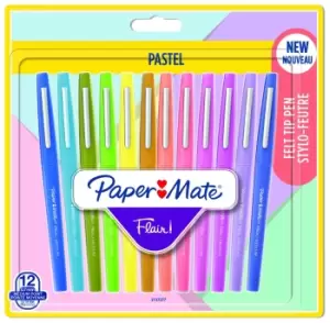 Paper Mate Flair Pastel Felt Tip Pens - Set of 12