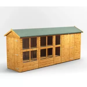 16x4 Power Apex Potting Shed Combi Building including 6ft Side Store