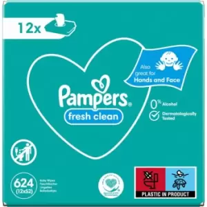 Pampers Fresh Clean XXL 12x52 Wet Wipes