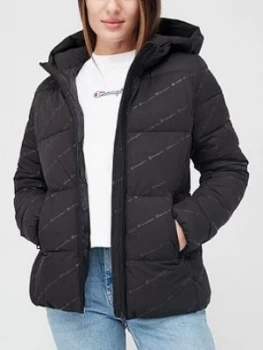 Champion All Over Print Jacket - Black, Size S, Women
