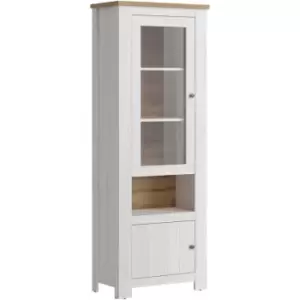 Celesto 2 Door Display Cabinet in White and Oak