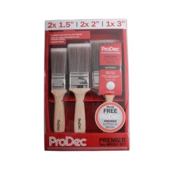 6 Piece Premier Synthetic Brush Set Including Free Woodwork Brush - Prodec