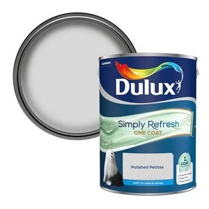 Dulux Simply Refresh One Coat Polished Pebble Matt Emulsion Paint 5L