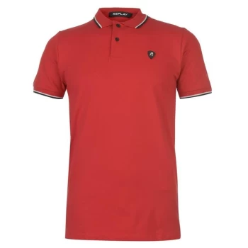 Replay R Logo Polo Shirt - Red