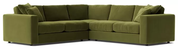 Swoon Althaea Velvet 5 Seater Corner Sofa - Fern Green