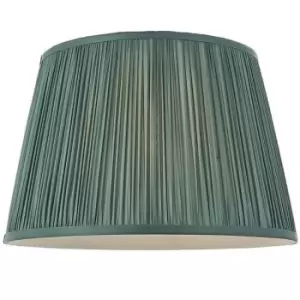 12" Elegant Round Tapered Drum Lamp Shade Fir Green Gathered Pleated Silk Cover