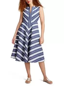 Kate Spade New York Stripe Double Cloth Midi Dress - Blue