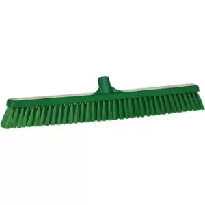 Vikan Broom, width 610 mm, soft/hard, pack of 10, green
