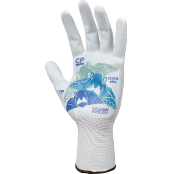 Cut Resistant Gloves, White/Blue, Needle Resistant, Size XL - Turtleskin