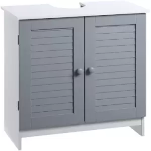 kleankin Under Sink Storage Cabinet Bathroom Vanity Unit W/Two Doors Adjustable