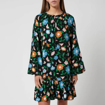 Kate Spade New York Womens Floral Garden Tie Neck Dress - Multi - M