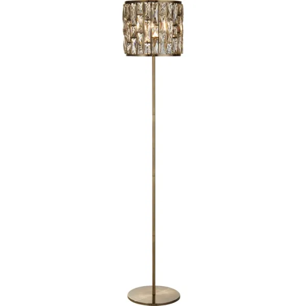 Searchlight Bijou Champagne Glass Floor Lamp - Antique Brass