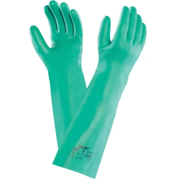 37-185 Solvex Green Nitrile Gloves - Size 9