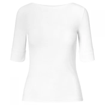 Lauren by Ralph Lauren Judy Elbow Sleeve T Shirt - White