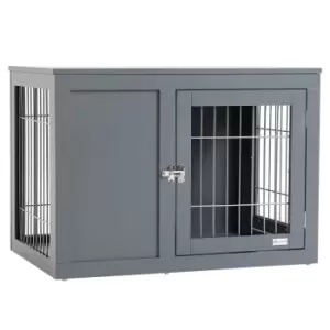 Pawhut Furniture-style Dog Crate w/ Two Lockable Doors- For Small and Medium Dogs