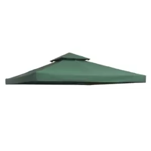 Outsunny 3 x 3m Gazebo Top Cover Double Tier Canopy Replacement Pavilion Roof Dark Green