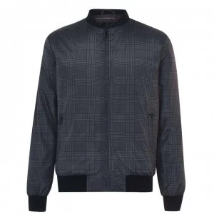 French Connection Connection Check Jacket Senior - Marine/Blk/Chec