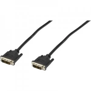 Digitus DVI Cable 3m screwable, incl. ferrite core Black [1x DVI plug 19-pin - 1x DVI plug 19-pin]