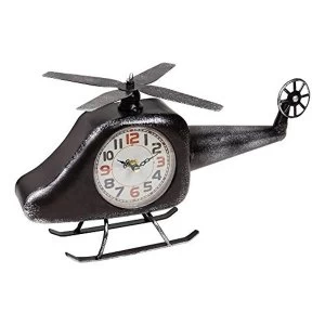 HOMETIME? Mantel Clock Black Helicopter