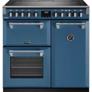 Stoves Richmond Deluxe ST DX RICH D900Ei RTY TBL Electric Range Cooker with Induction Hob - Thunder Blue - A/A Rated