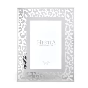 Hestia Photo Frame Silver Leopard Print 5" x 7"