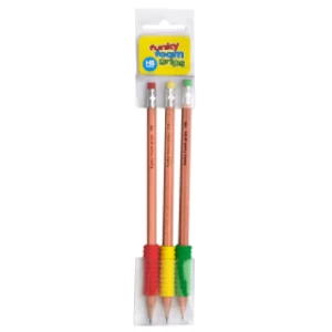 Value Foam Grip HB Pencils - Assorted Colours (3 Pack)