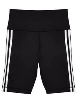adidas Junior Girls Trefoil 3 Stripe Shorts - Black, Size 13-14 Years, Women