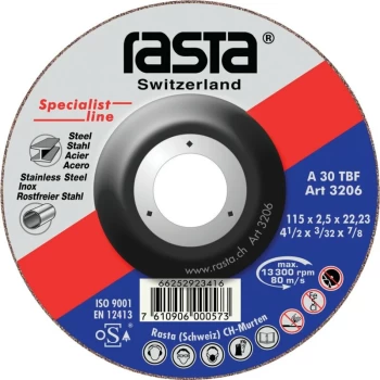 Rasta - 3205RA 115X2.5X22.2MM Type-41 A30T Cutting Disc