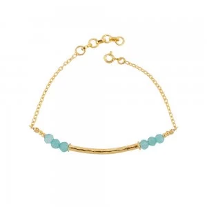 Juvi Designs Gold vermeil boho bamboo bar bracelet Blue