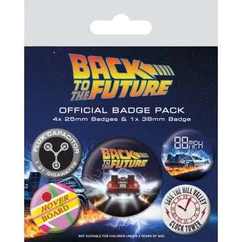 Back To The Future - Delorean Badge Pack
