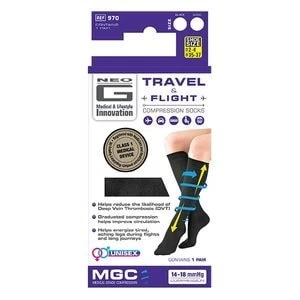 Neo G Travel and Flight Compression Socks - Medium - Black
