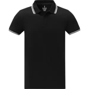 Elevate Mens Amarago Short-Sleeved Polo Shirt (XS) (Solid Black)